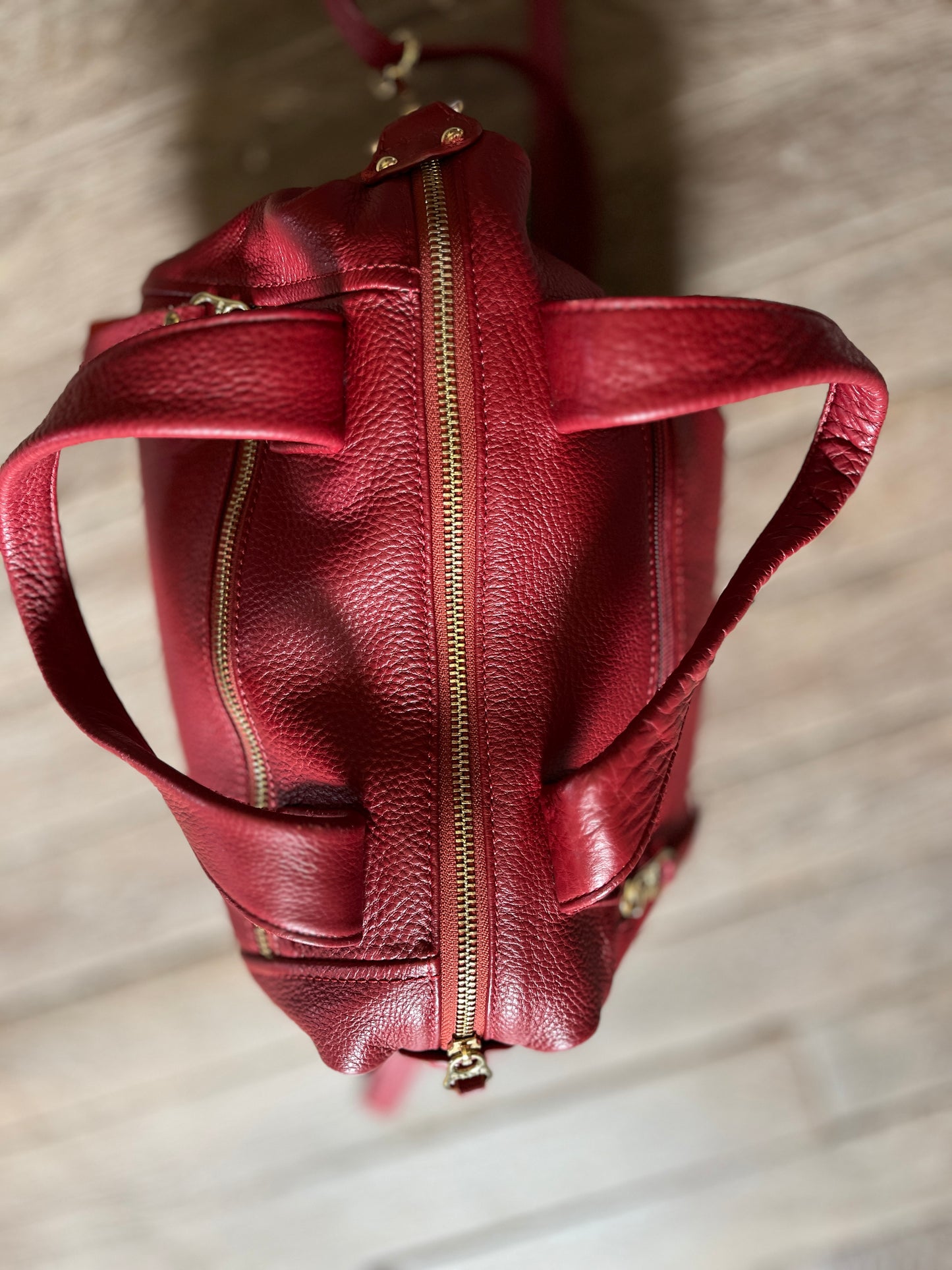 Sac à main cuir rouge - MOCCA