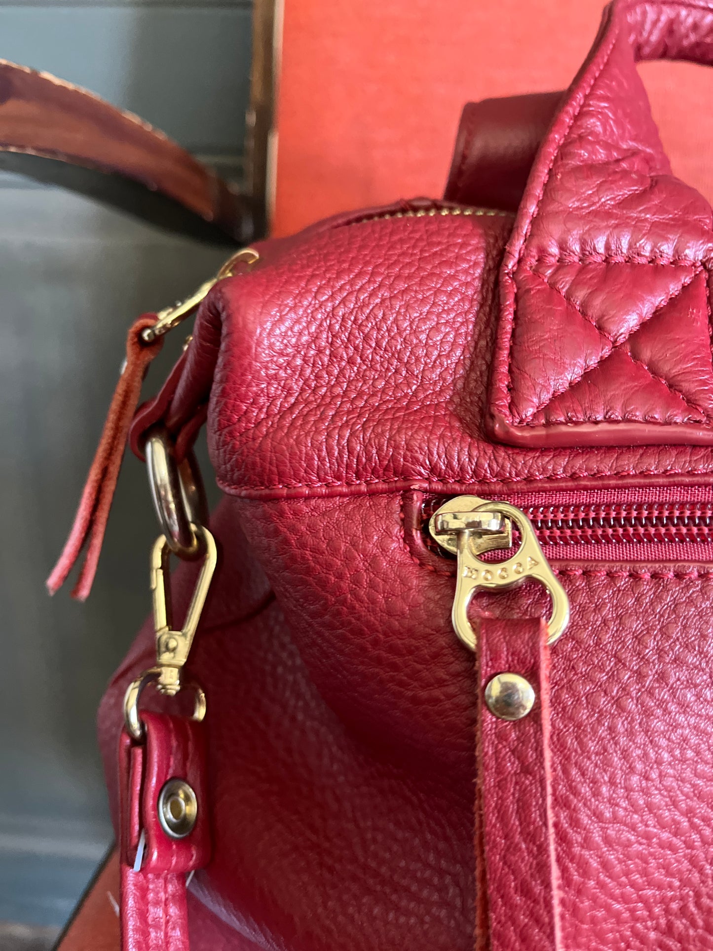 Sac à main cuir rouge - MOCCA
