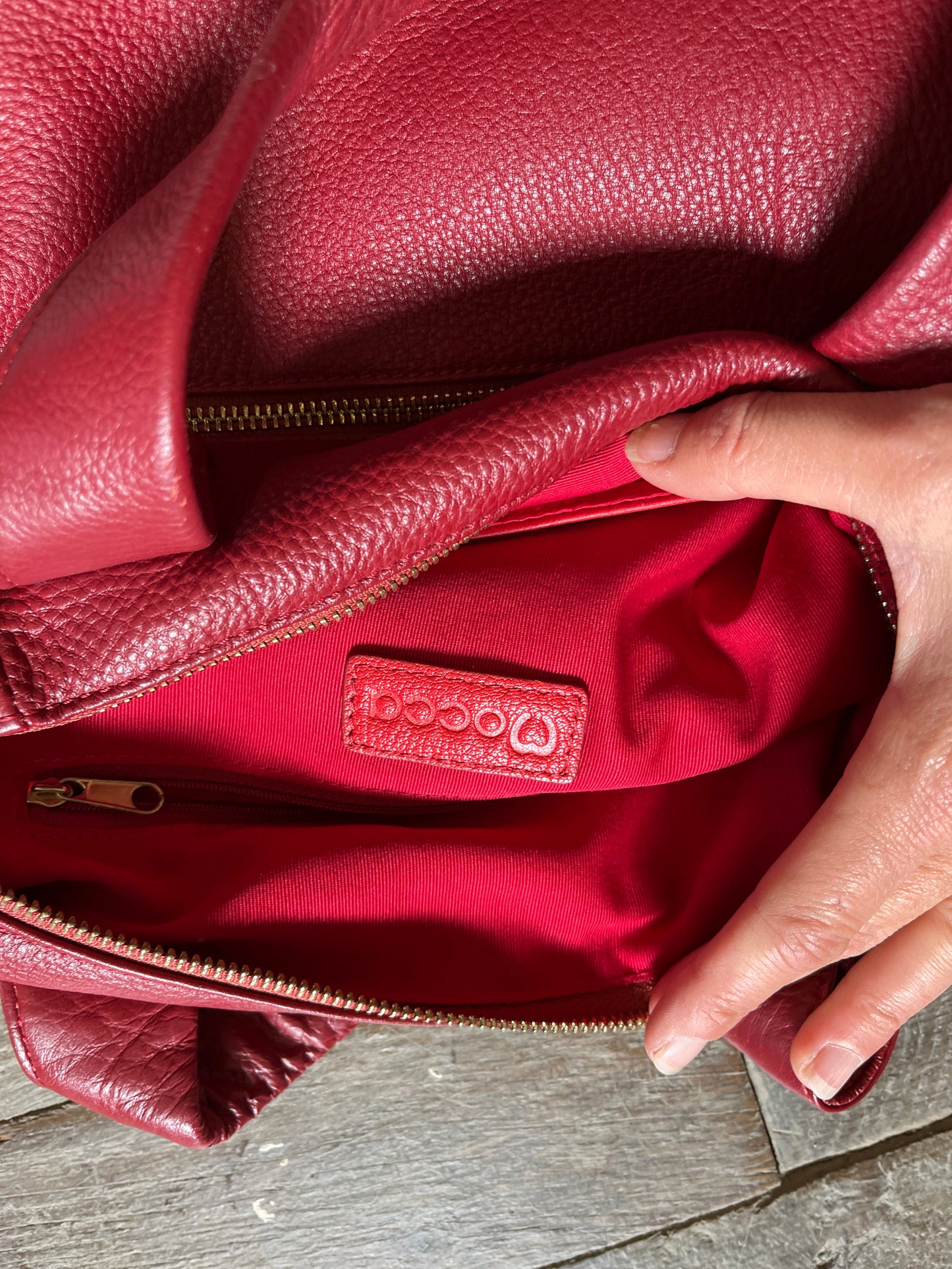 Sac à main cuir rouge - MOCCA