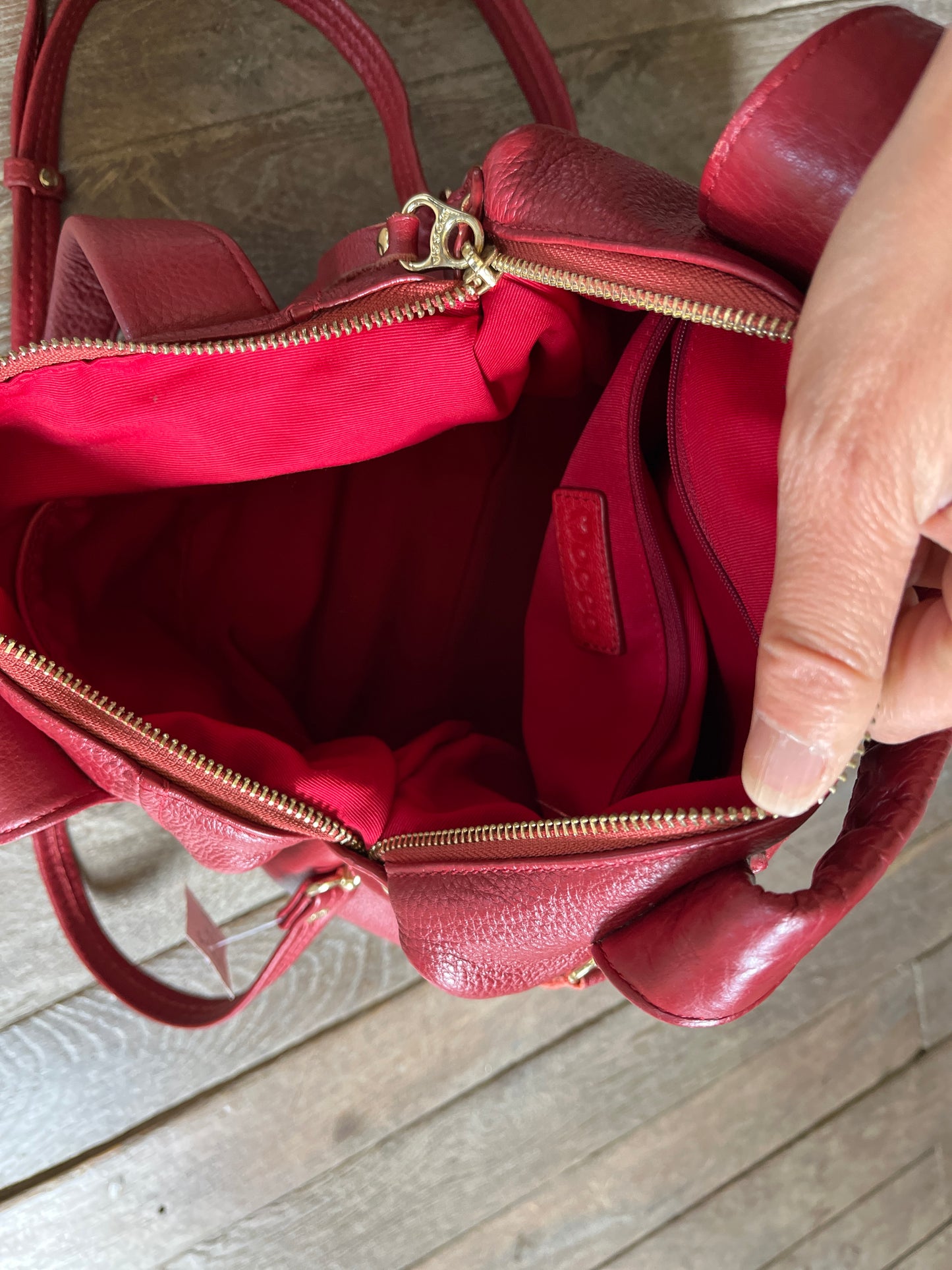 Sac à main cuir rouge - MOCCA
