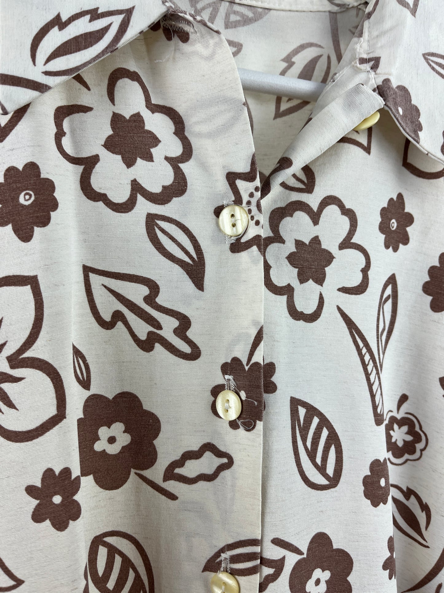 Chemise fleurs marron taille 40 - VINTAGE