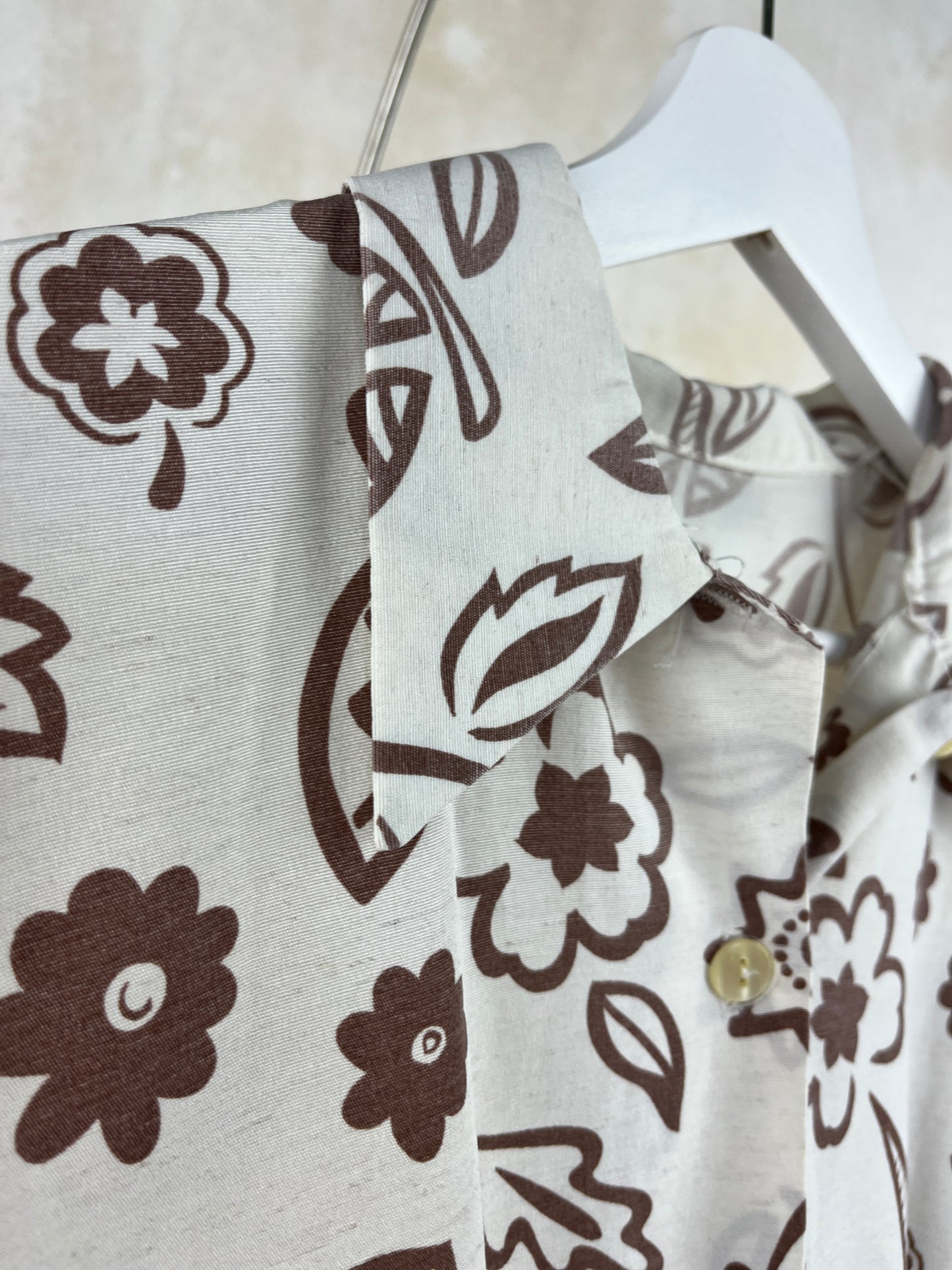 Chemise fleurs marron taille 40 - VINTAGE