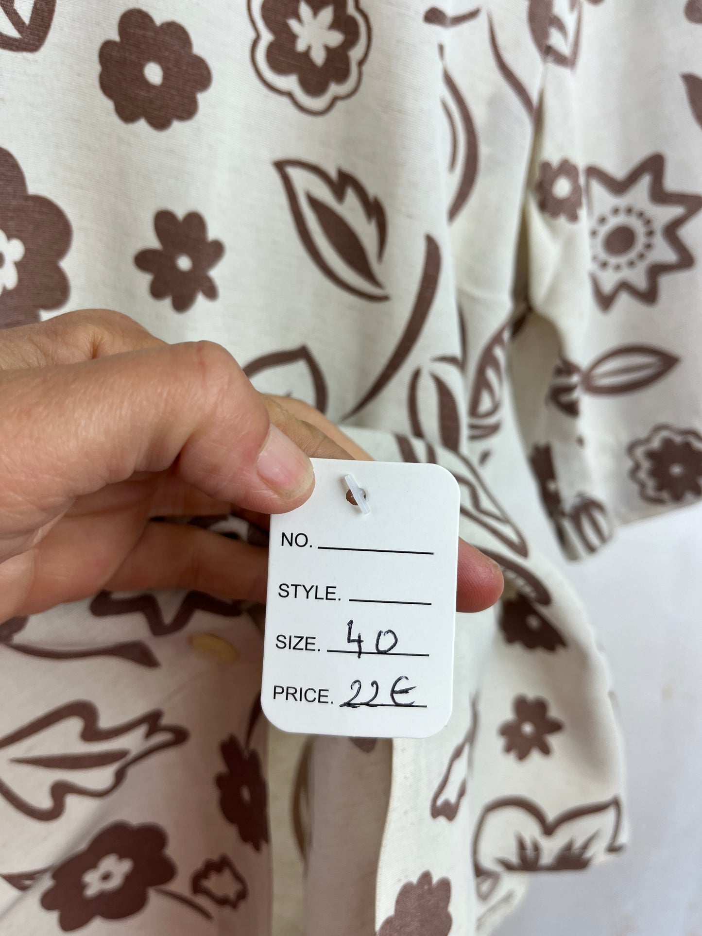 Chemise fleurs marron taille 40 - VINTAGE