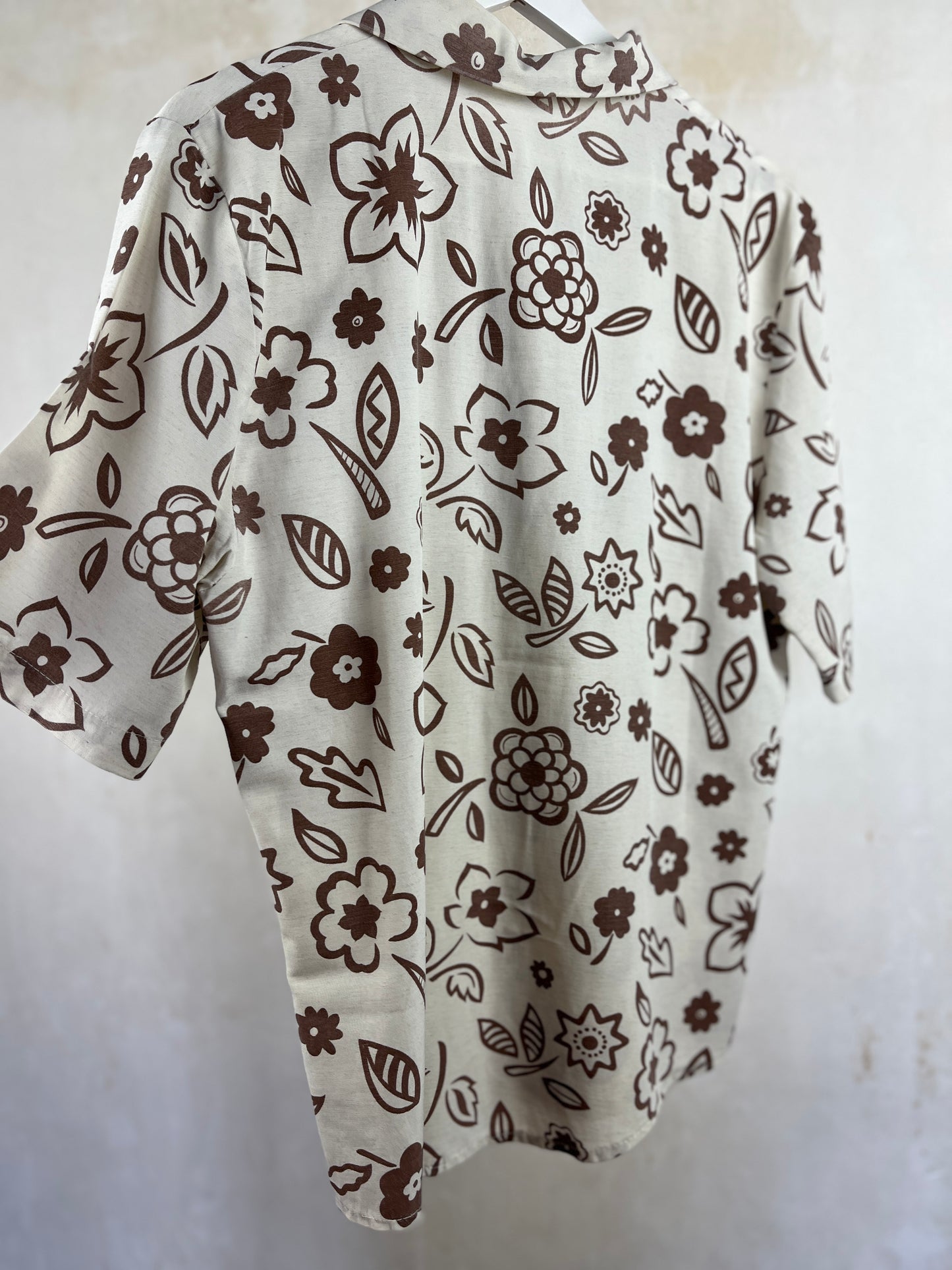 Chemise fleurs marron taille 40 - VINTAGE
