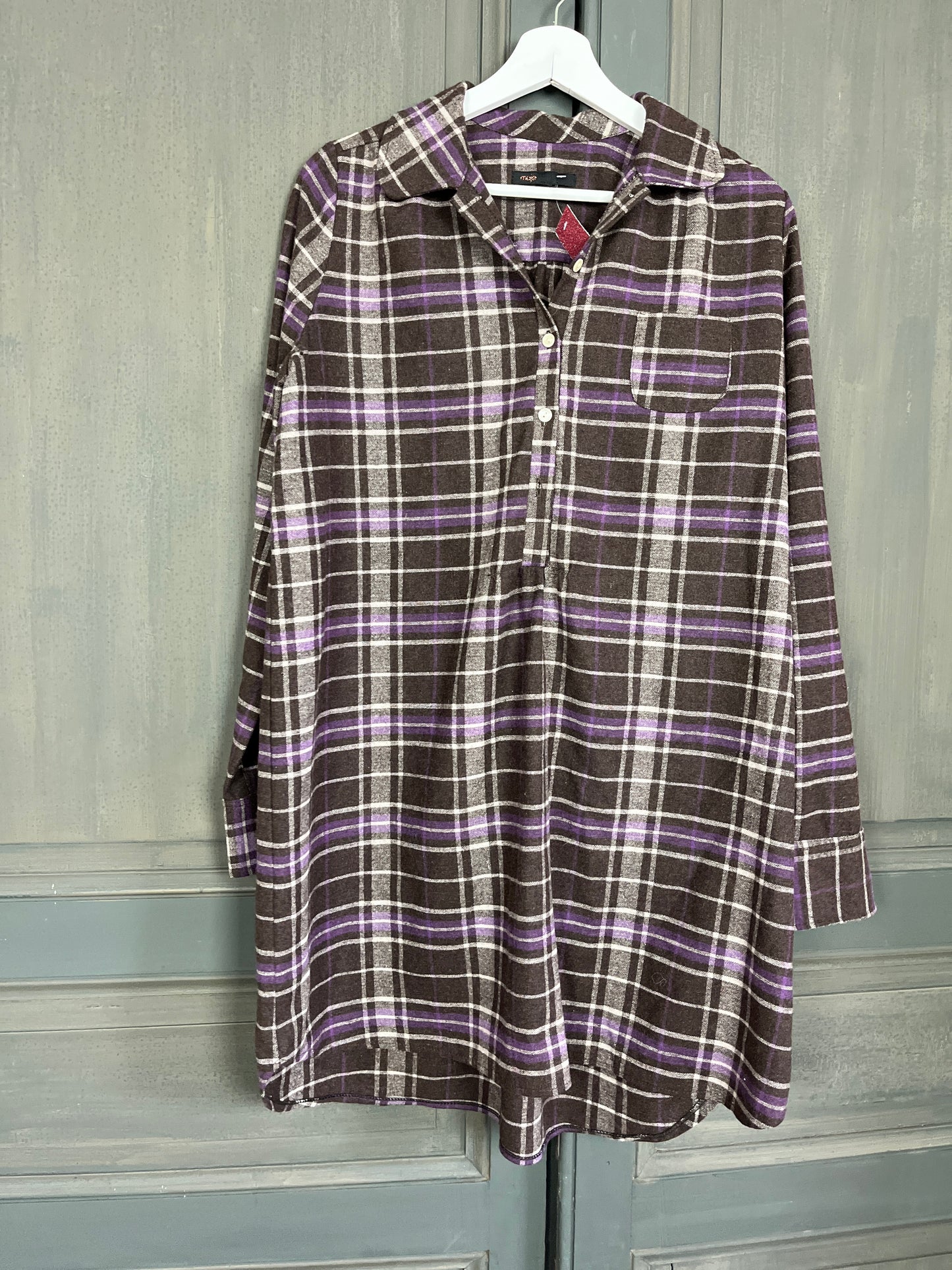 Robe chemise laine T 38/40 - MAJE
