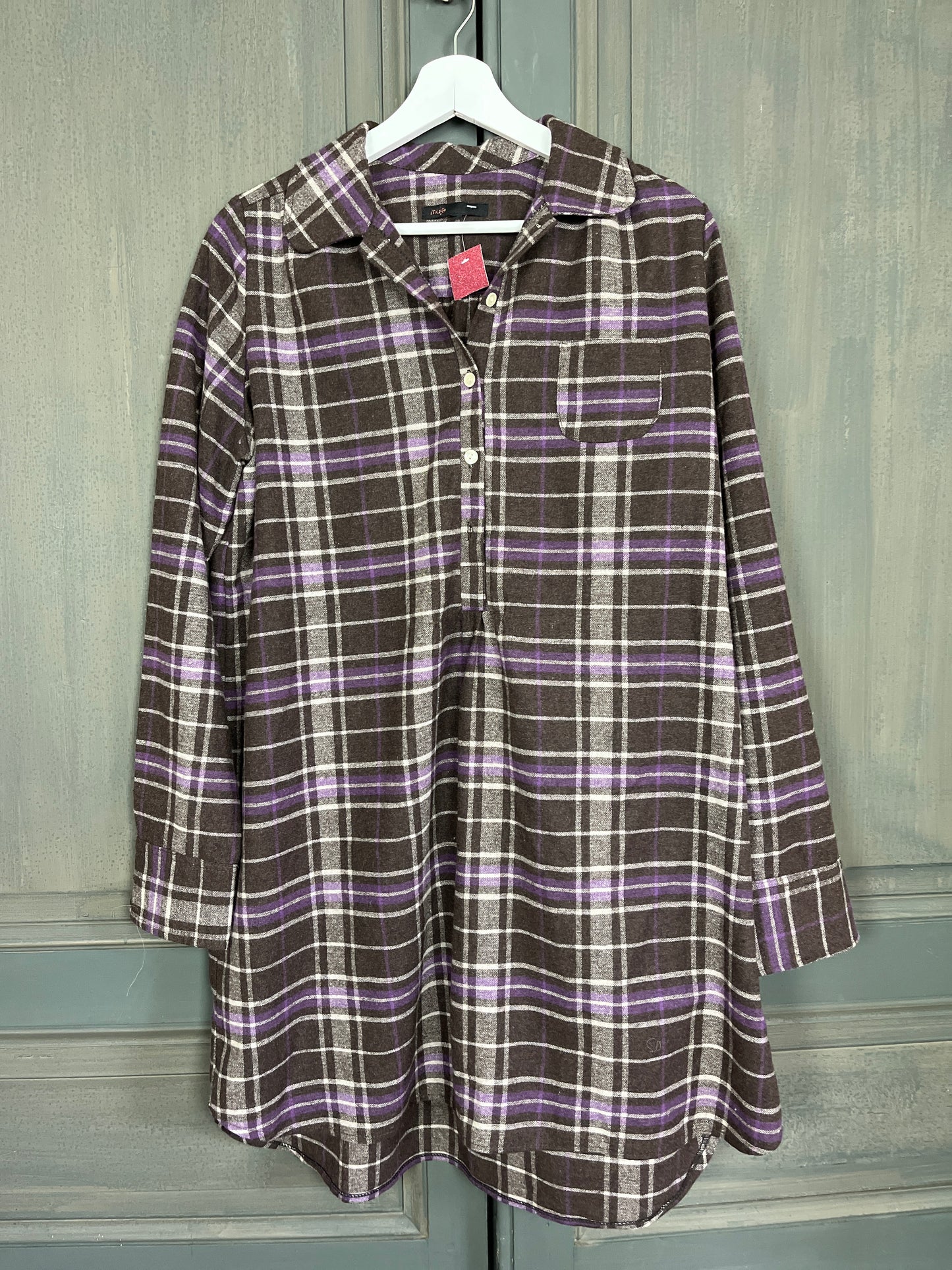 Robe chemise laine T 38/40 - MAJE